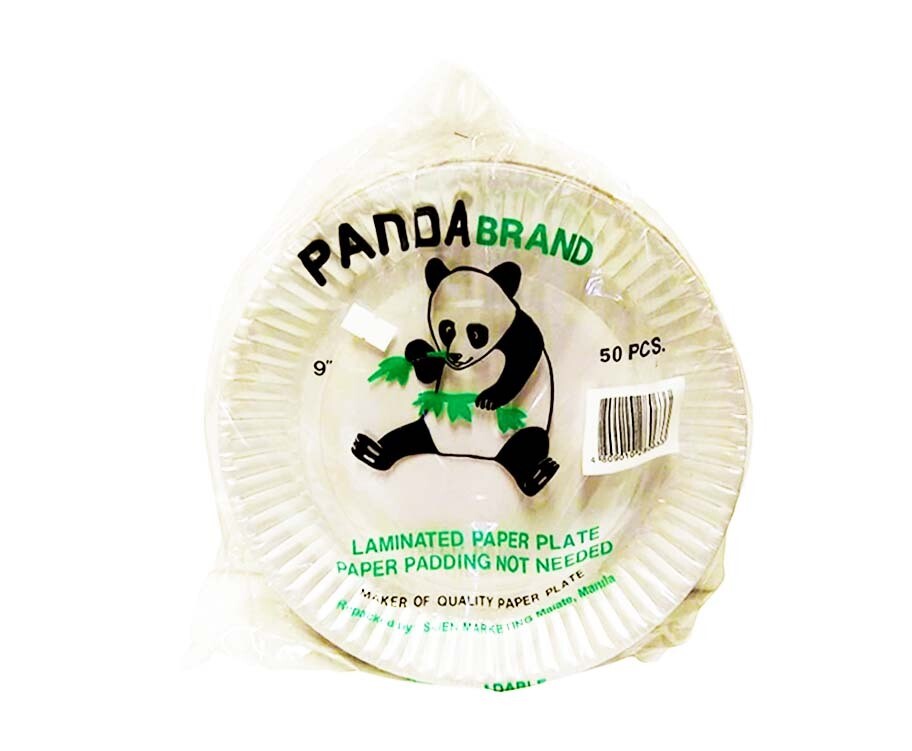 Panda Brand Laminated Paper Plate 9" 50 Pieces