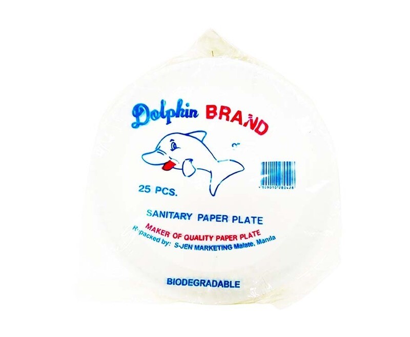 Dolphin Brand Biodegradable Sanitary Paper Plate 9&quot; 25 Pieces