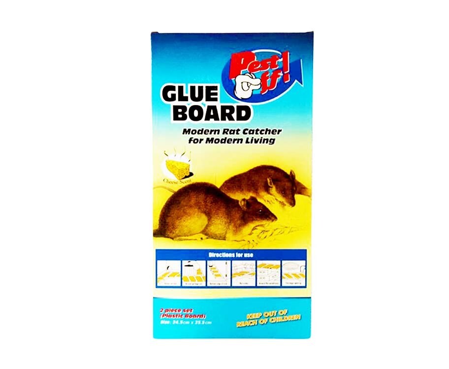 Pest Off! Glue Board Modern Rat Catcher for Modern Living Cheese Scent 2 Piece Set (Plastic Board)