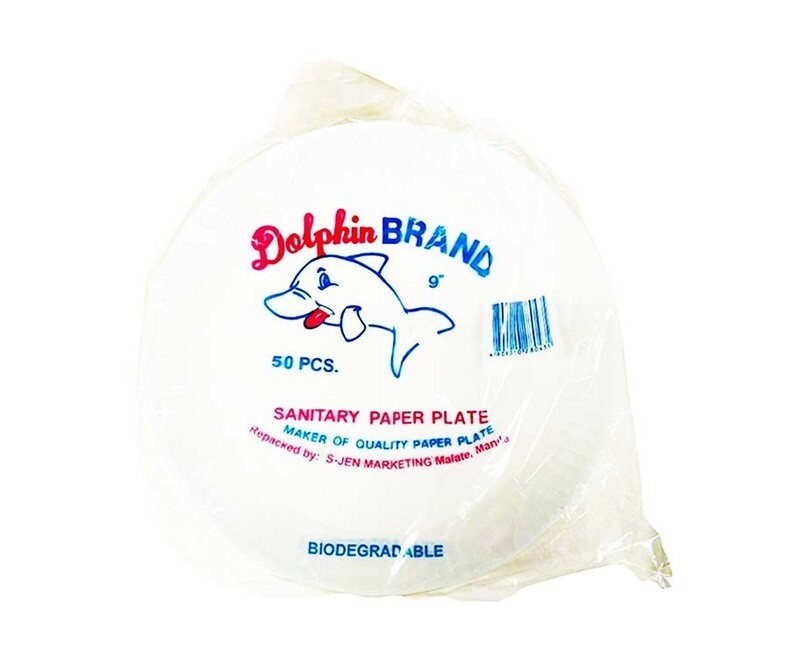 Dolphin Brand Biodegradable Sanitary Paper Plate 9&quot; 50 Pieces