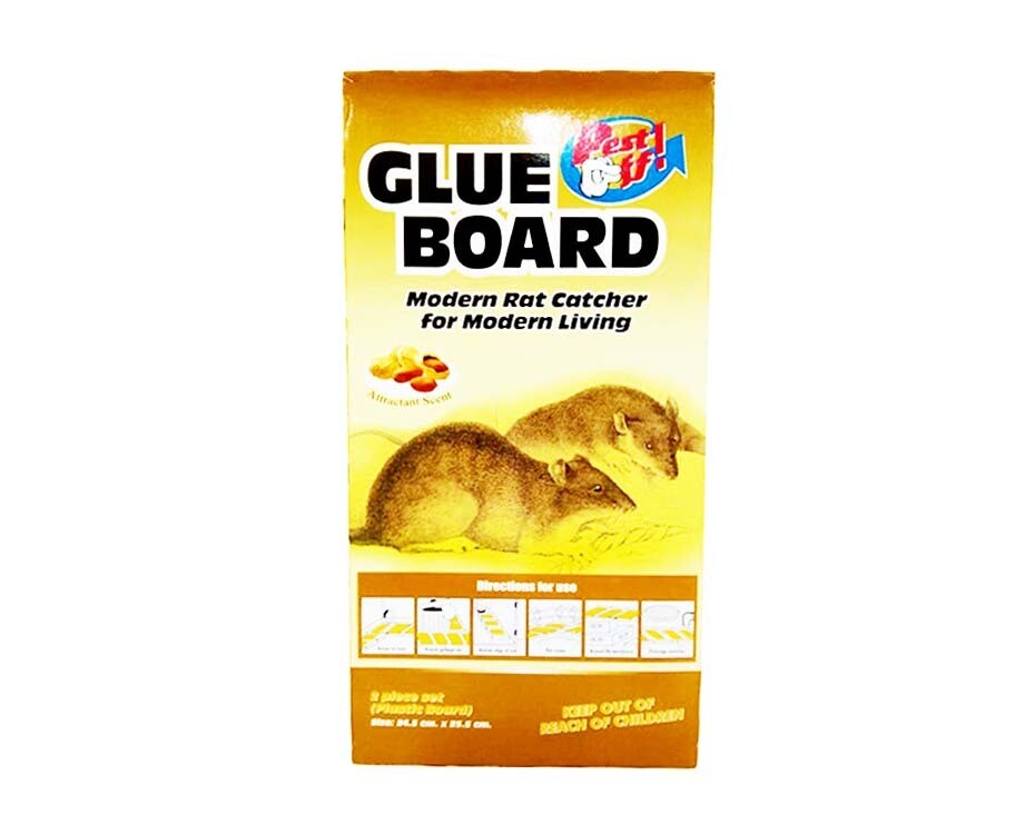 Pest Off! Glue Board Modern Rat Catcher for Modern Living Peanut Scent 2 Piece Set (Plastic Board)