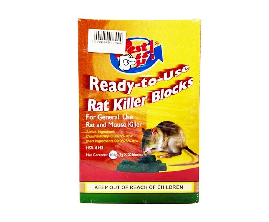 Pest Off! ReadytoUse Rat Killer Blocks (20 Blocks x 5g) 100g