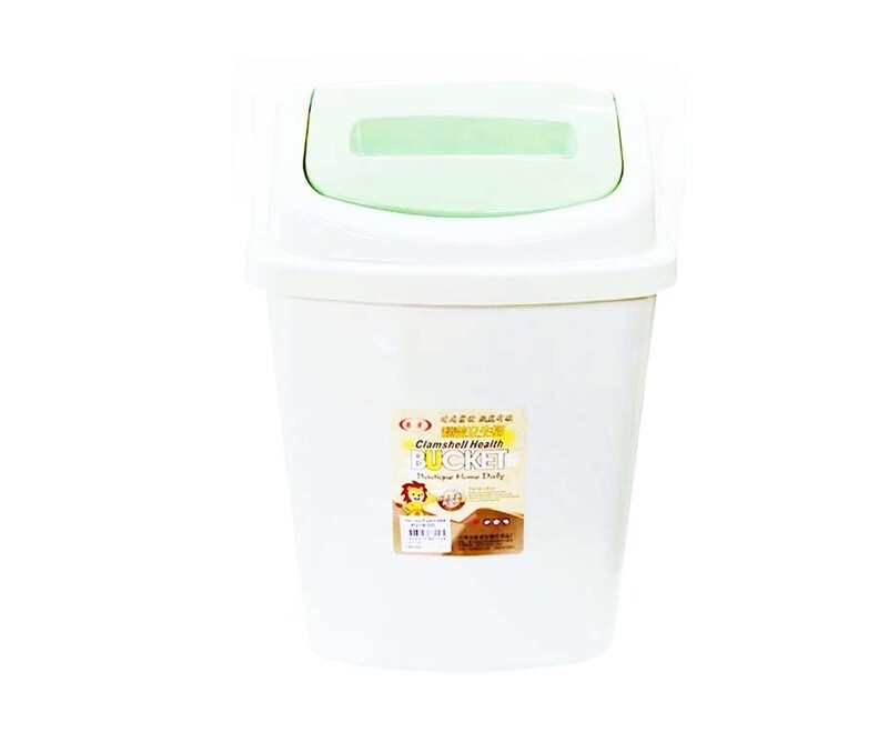 Clamshell Health Bucket Trash Bin Green