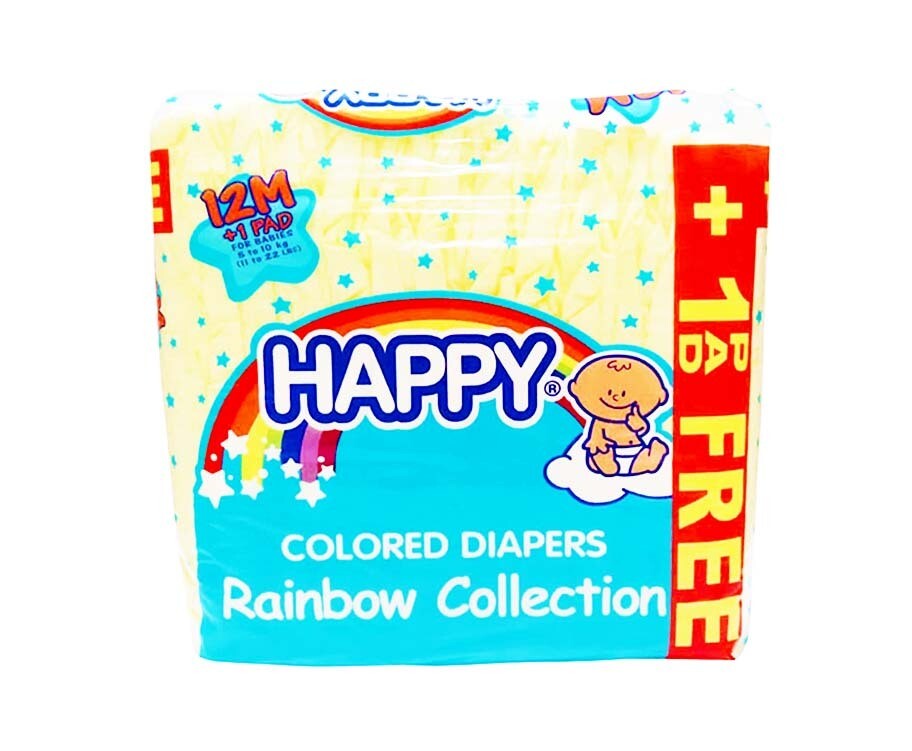 Happy Colored Diapers Rainbow Collection Yellow Medium 5-10kg 13 Pads