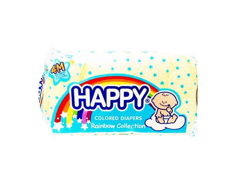 Happy Colored Diapers Rainbow Collection Yellow Medium 5-10kg 4 Pads