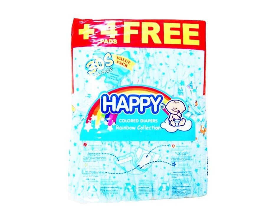 Happy Colored Diapers Value Pack Small up to 6kg 34 Pads