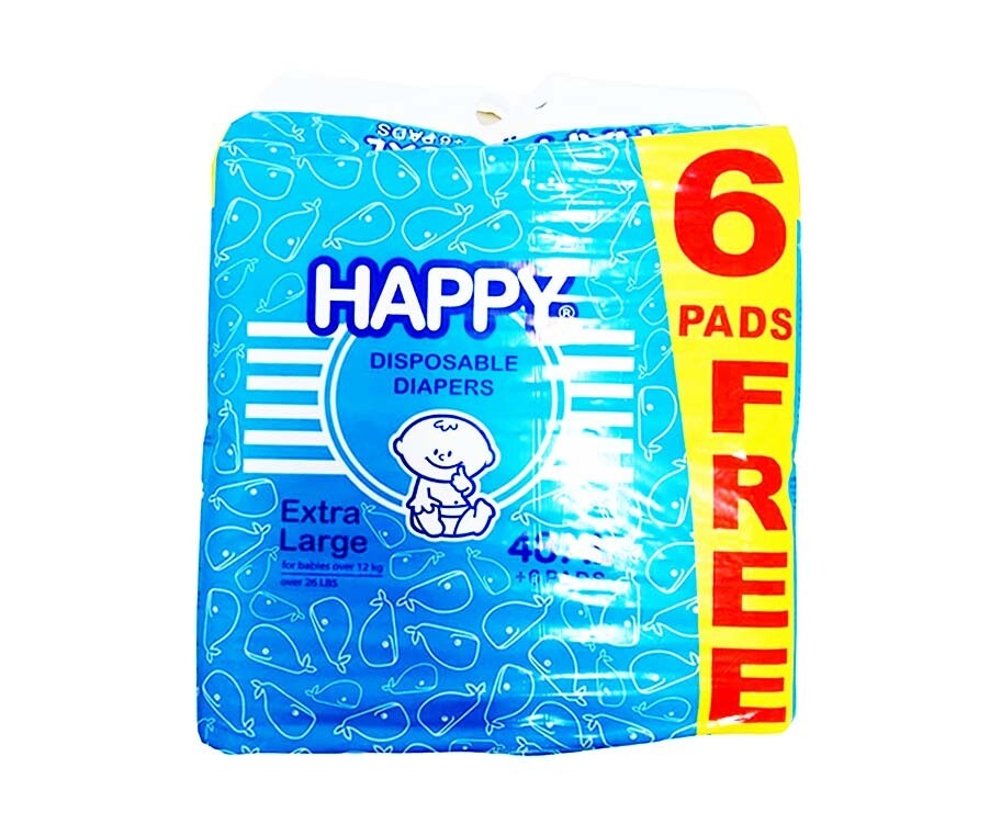 Happy Disposable Diapers XL 48 diapers + 6 diapers free
