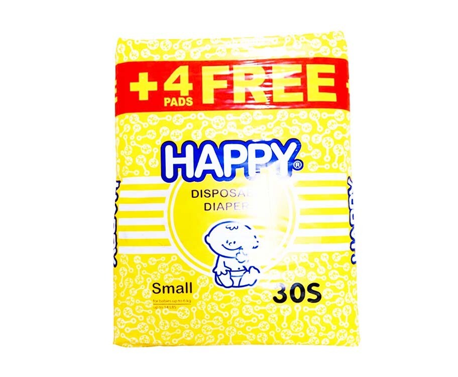 Happy Disposable Diapers Small up to 6kg 34 Pads