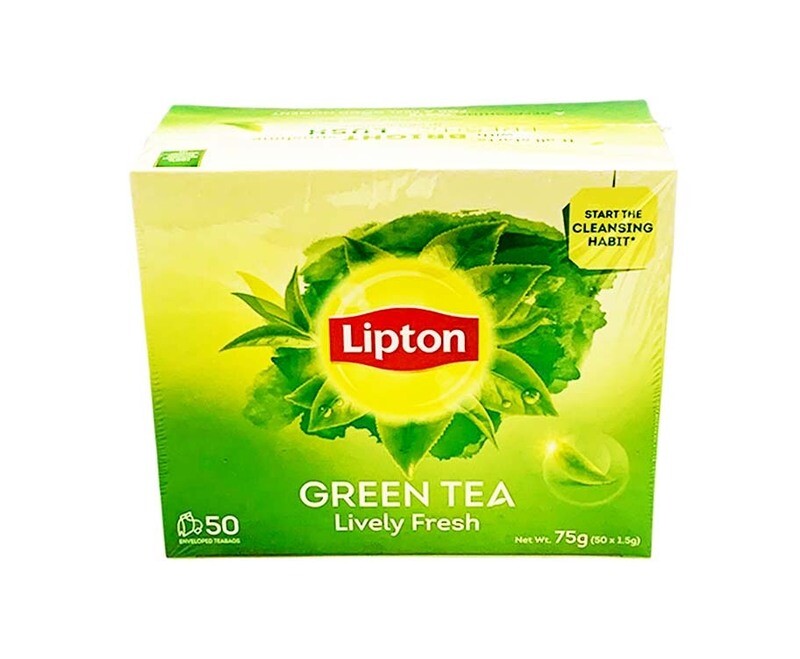 Lipton Green Tea Lively Fresh (50 Enveloped Teabags x 1.5g) 75g
