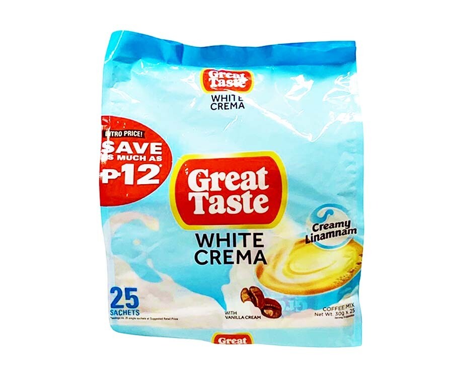 Great Taste White Crema with Vanilla Cream Creamy Linamnam Coffee Mix (25 Sachets x 30g)