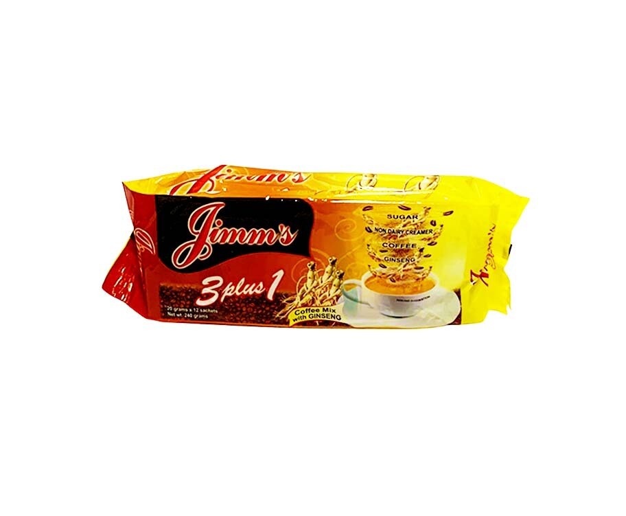 Jimm&#39;s 3 Plus 1 Coffee Mix with Ginseng (12 Sachets x 20g) 240g