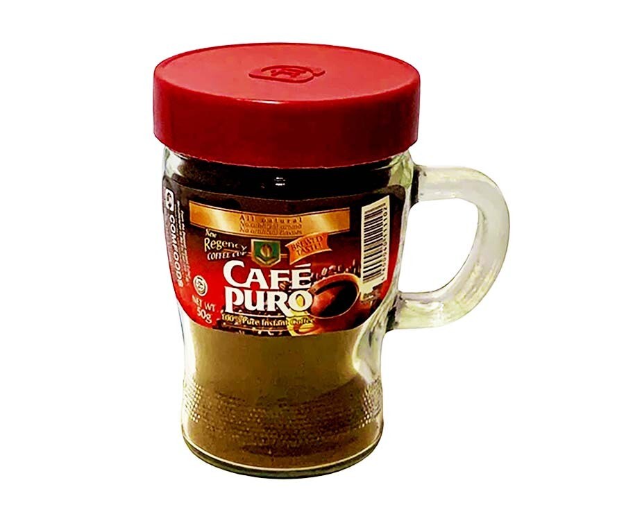 Café Puro 100% Pure Instant Coffee All Natural Regency Coffee Cup 50g