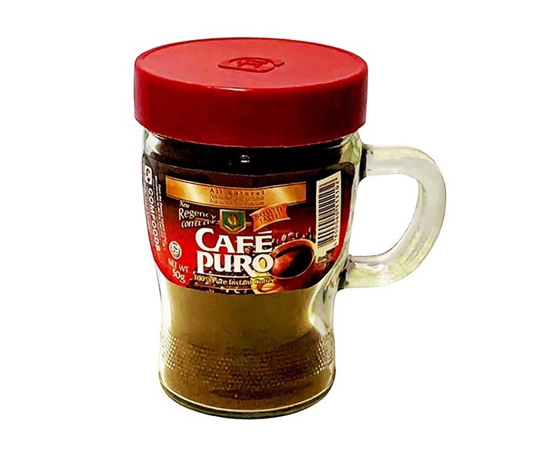 Café Puro 100% Pure Instant Coffee All Natural Regency Coffee Cup 50g