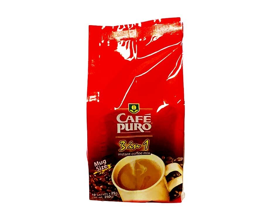 Café Puro 3-in-1 Instant Coffee Mix Mug Size (10 Sachets x 25g) 250g