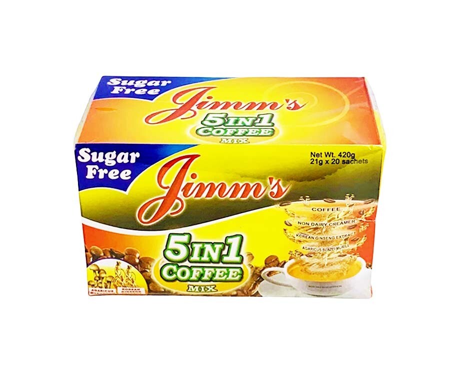 Jimm's 5-in-1 Coffee Mix Sugar Free (20 Sachets x 21g) 420g