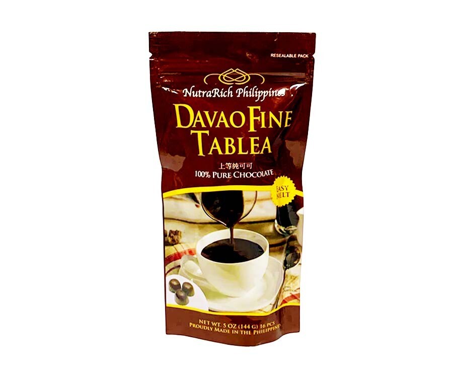 NutraRich Philippines Davao Fine Tablea 100% Pure Chocolate Resealable Pack 6 Pieces 5oz (144g)