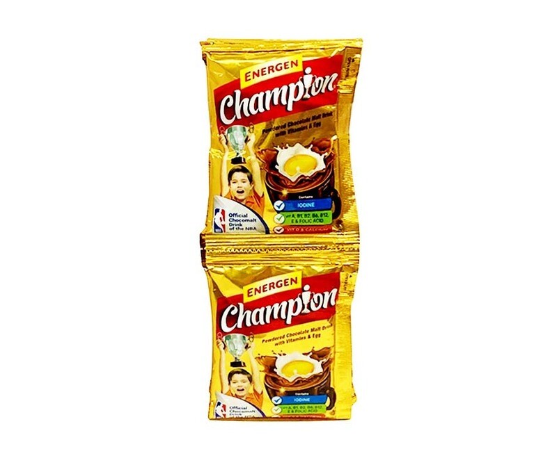 Energen Champion Powdered Chocolate Malt Drink with Vitamins &amp; Egg (10 Packs x 35g) 350g
