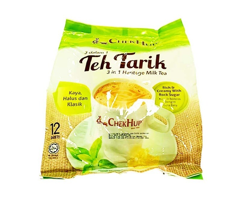 Chek Hup Teh Tarik 3-in-1 Heritage Milk Tea Rich &amp; Creamy with Rock Sugar (12 Sachets x 40g)