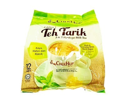 Chek Hup Teh Tarik 3-in-1 Heritage Milk Tea Rich & Creamy with Rock Sugar (12 Sachets x 40g)