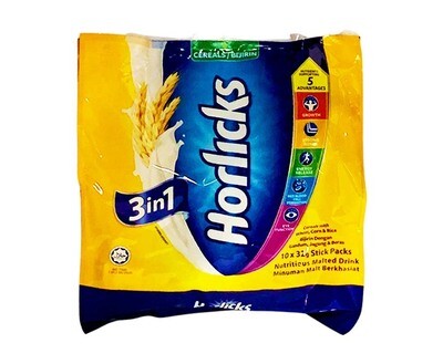 Horlicks 3-in-1 Nutritious Malted Drink Original (10 Stick Packs x 32g)