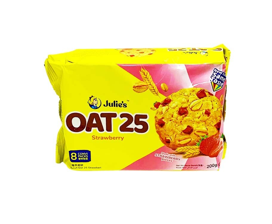Julie's Oat 25 Strawberry Made with Strawberry Pieces 8 Convi Packs 200g