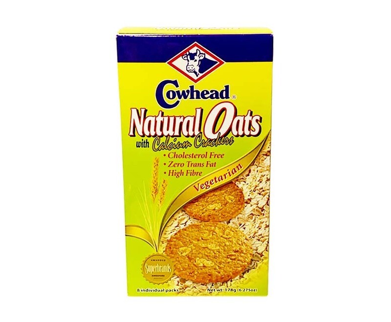 Cowhead Natural Oats with Calcium Crackers Vegetarian 8 Individual Packs 6.275oz (178g)
