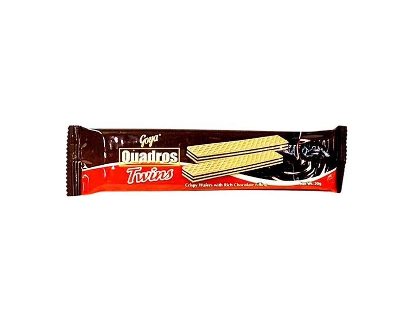 Goya Quadros Twins Crispy Wafers with Rich Chocolate Filling 20g