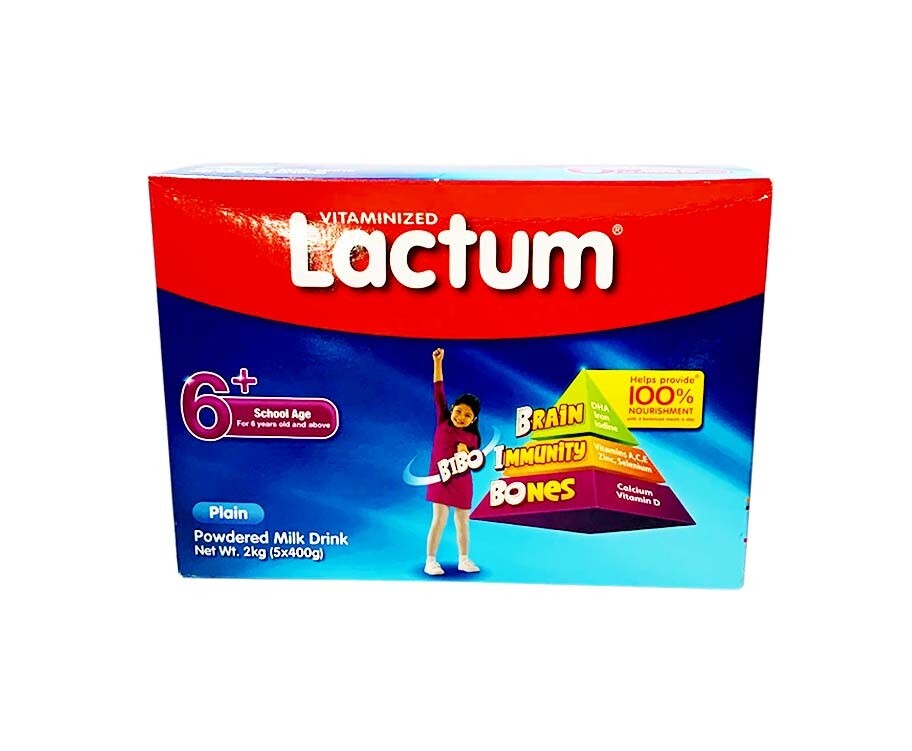 Lactum Vitaminized  Plain Powdered Milk Drink 6+ School Age 2kg(5 Packs x 400g) 