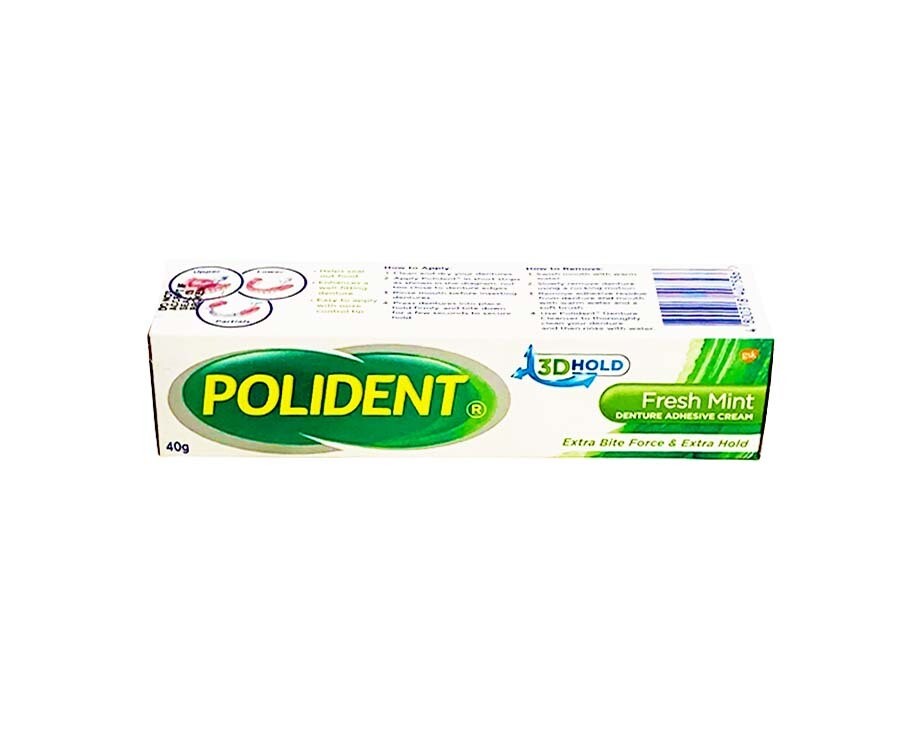 Polident Fresh Mint Denture Adhesive Cream 40g