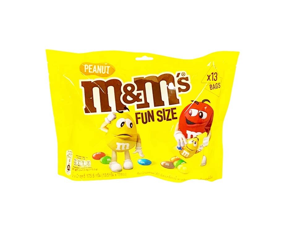 M&amp;M's Peanut Milk Chocolate Coated Fun Size 13 Bags 175.5g