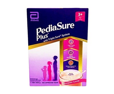 Abbott PediaSure Plus with Triple Sure System 3+ Above Years Old Pre-School Age Powdered Milk Drink Strawberry Flavor 400g