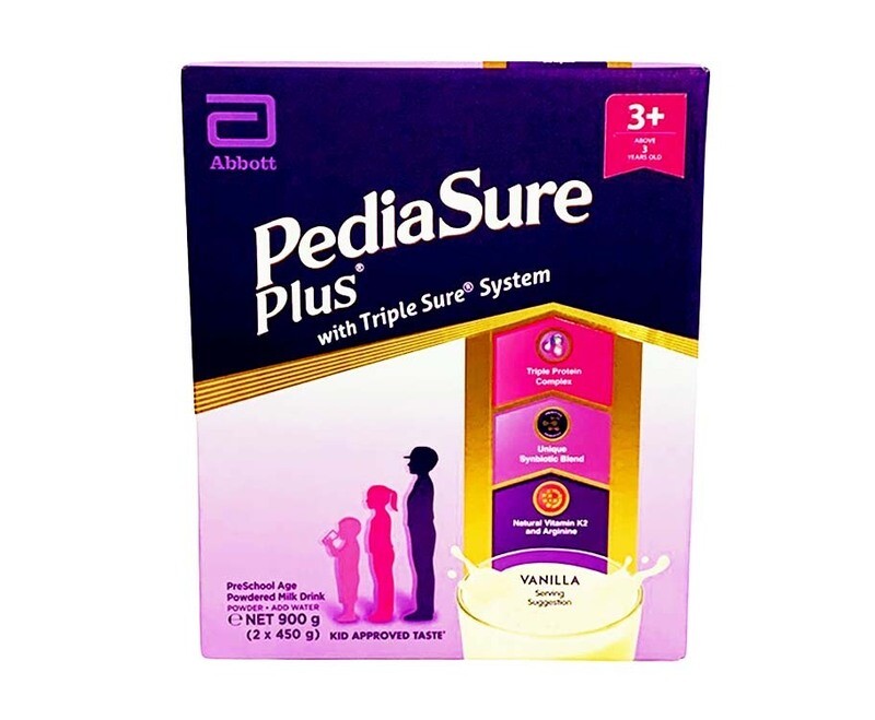Abbott PediaSure Plus with Triple Sure System 3+ Above Years Old Pre-School Age Powdered Milk Drink Vanilla Flavor (2 Packs x 450g) 900g