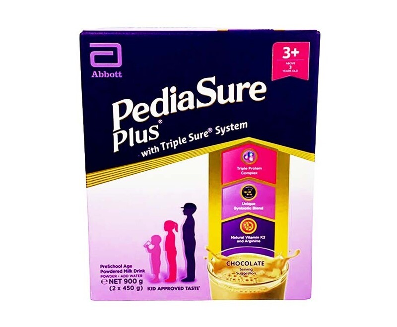 Abbott PediaSure Plus with Triple Sure System 3+ Above Years Old Pre-School Age Powdered Milk Drink Chocolate Flavor (2 Packs x 450g) 900g