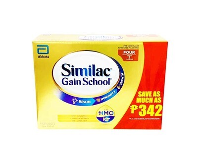 Abbott Similac Gain School Pre-School Age Powdered Milk Drink Four Above 3 Years Old (6 Packs x 400g) 2400g