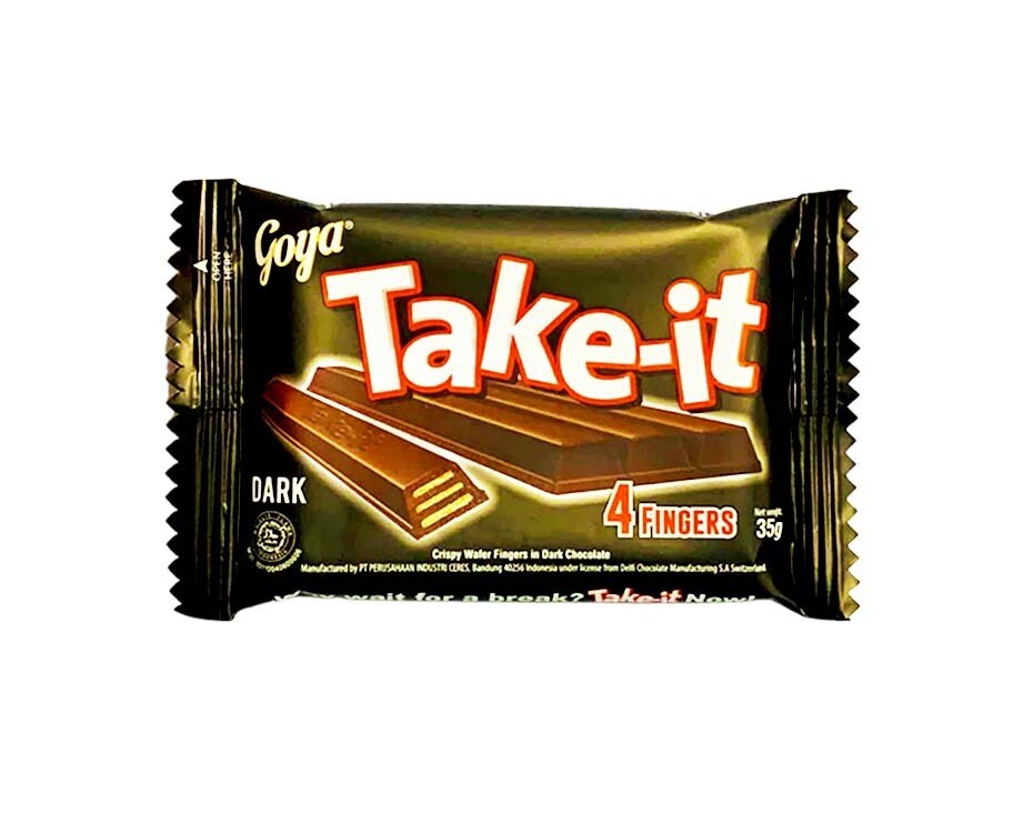 Goya Take-it 4 Fingers Crispy Wafer Fingers in Dark Chocolate 35g