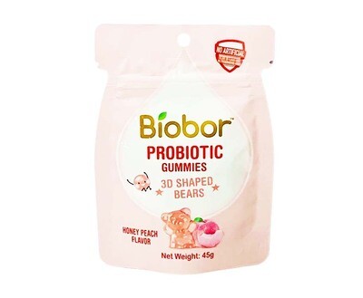 Biobor Probiotic Gummies 3D Shaped Bears Honey Peach Flavor 45g