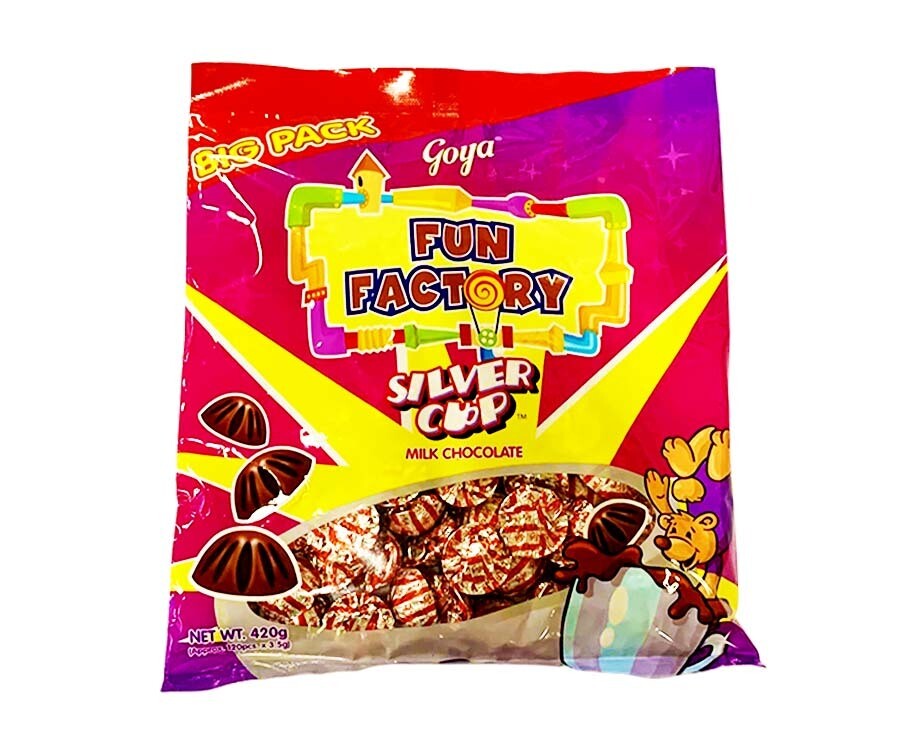 Goya Fun Factory Silver Cup Milk Chocolate Big Pack (Approx. 100 Packs x 3.5g) 280g