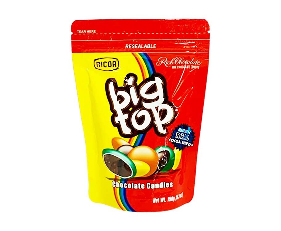 Ricoa Big Top Chocolate Candies Resealable 5.3oz (150g)