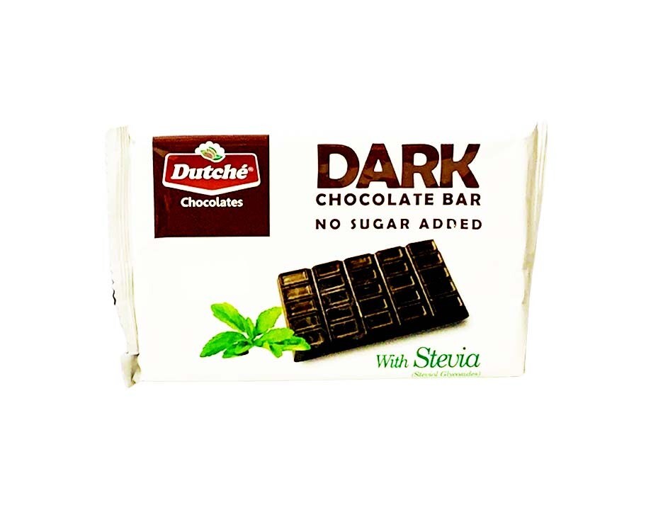 Dutché Chocolates Dark Chocolate Bar No Sugar Added with Stevia 100g