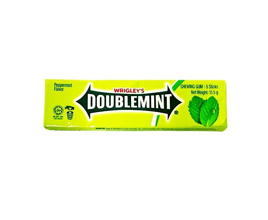 Wrigley's Doublemint Peppermint Flavor Chewing Gum - 5 Sticks 13.5g