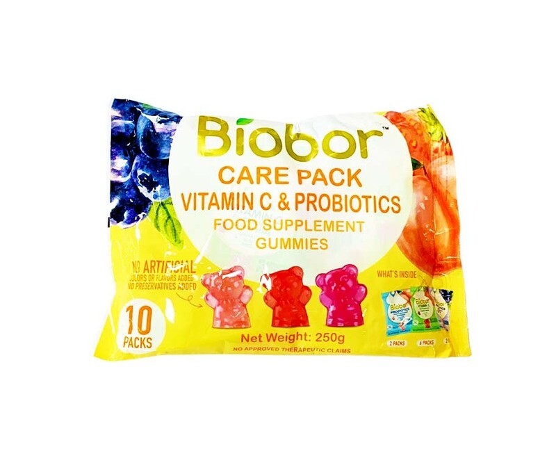 Biobor Care Pack Vitamin C &amp; Probiotics Food Supplement Gummies 10 Packs (250g)