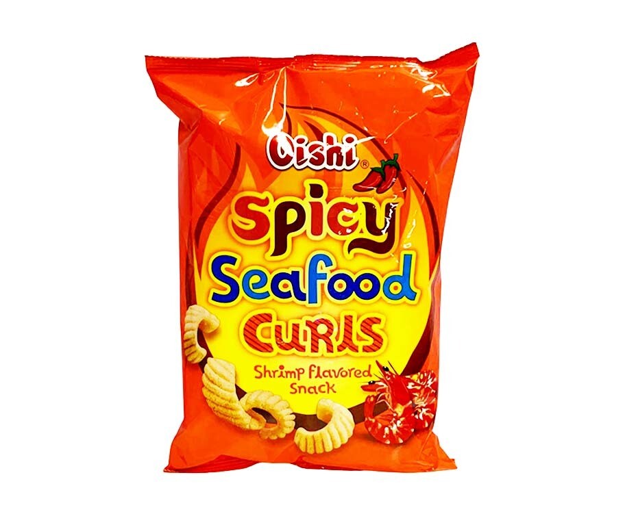 Oishi Spicy Seafood Curls Shrimp Flavored Snack 90g