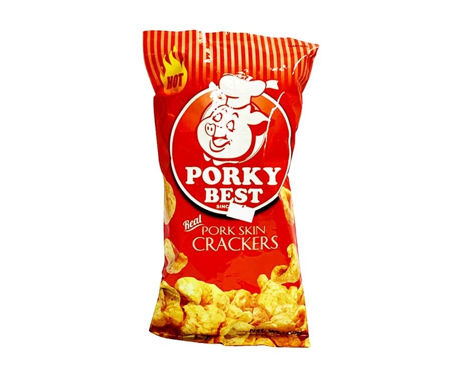 Porky Best Real Pork Skin Crackers Hot 60g