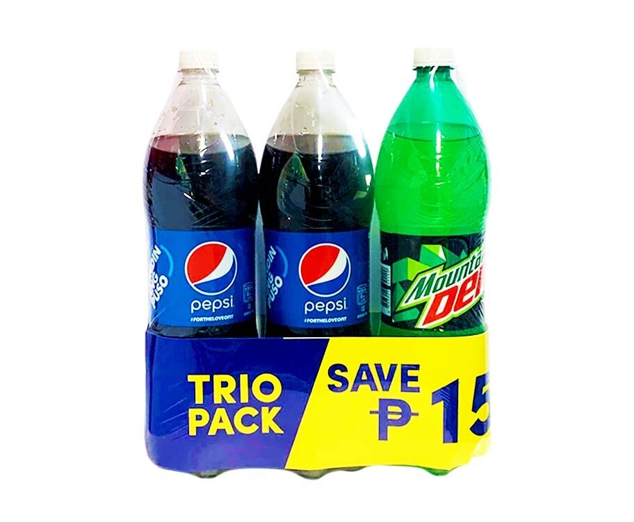 Pepsi (2 Packs x 1.5L) + Mountain Dew 1.5L Trio Pack
