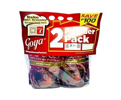 Goya 100% Cocoa Powder Unsweetened 2 Pounder Pack (2 Packs x 454g)