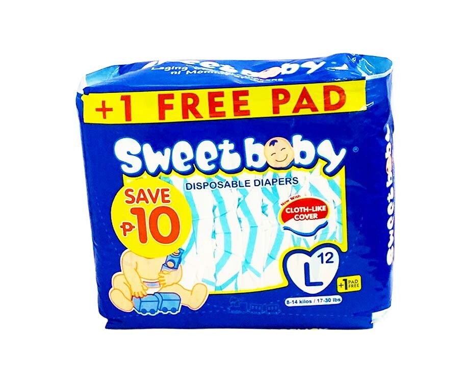 Sweet Baby Disposable Diapers Large 814kg 12+1 Pads