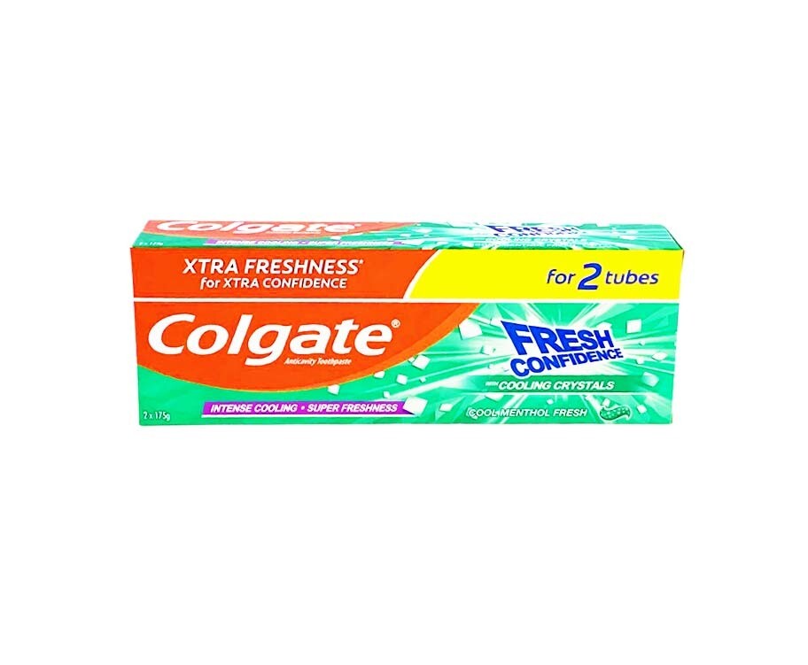 Colgate Anticavity Toothpaste Fresh Confidence with Cooling Crystals Cool Menthol Fresh (2 Tubes x 175g)