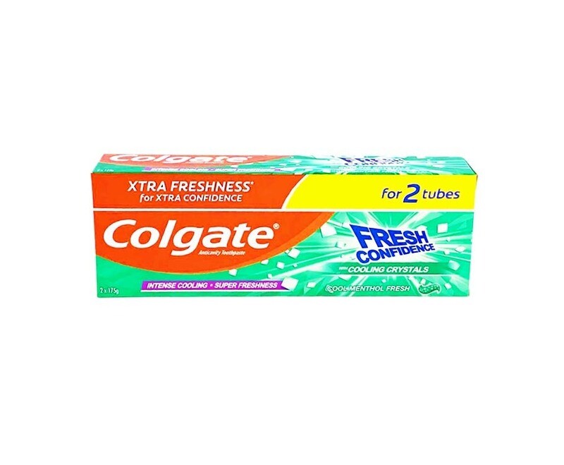 Colgate Anticavity Toothpaste Fresh Confidence with Cooling Crystals Cool Menthol Fresh (2 Tubes x 175g)