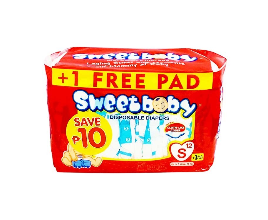 Sweet Baby Disposable Diapers Small 12+1 Pads