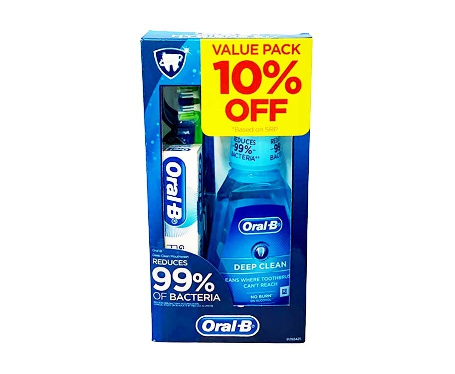 Oral-B Hygiene Kit Solo Pack (Oral-B Moushwash + Toothbrush + Toothpaste)